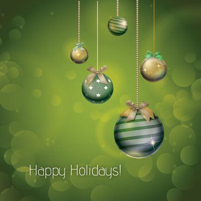 Olive Green Xmas Ornamental Holiday Card