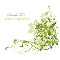 Abstract Green Floral Background Vector Graphic Art