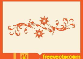Floral Scroll Vector Element