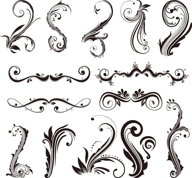 Ornament Design Elements Vector Set