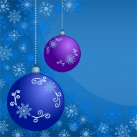 Abstract Christmas Balls with Ornament of Snowflakes