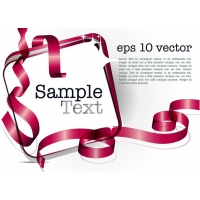 Decorative Ribbon Design Template Vector 4 Text