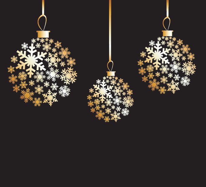 Free Golden Christmas Balls Vector Graphics