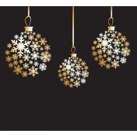 Free Golden Christmas Balls Vector Graphics