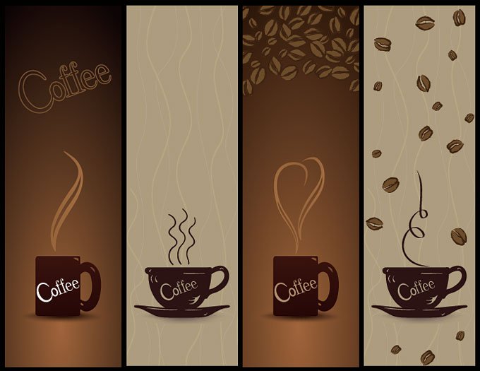 Steaming Coffee Banner for Coffeehouse or Café