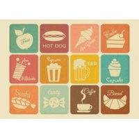 Free Retro Drink And Food Vector Icons