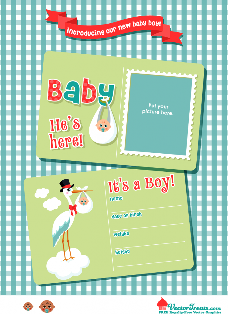 Free Vector Graphics to Introduce Your New Baby Boy