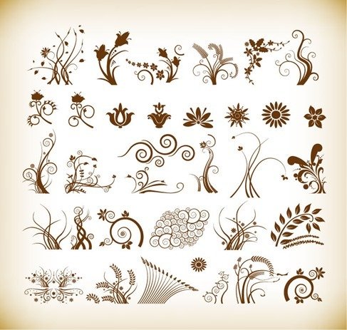 Floral Patterns for design Vector Illustration Set