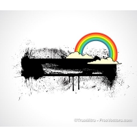 Grunge Rainbow Cloud Banner