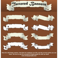 Tattered Banners Banners Symbols Vector Tattered Banners