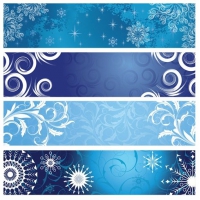 Vector Christmas Banners with Snowflakes