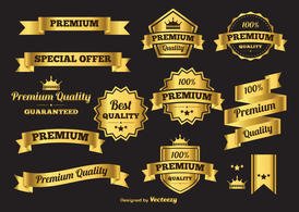 Gold Vector Banners and Labels