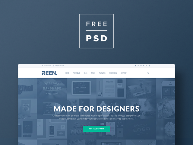FREE PSD Creative Portfolio Bootstrap 3 Template