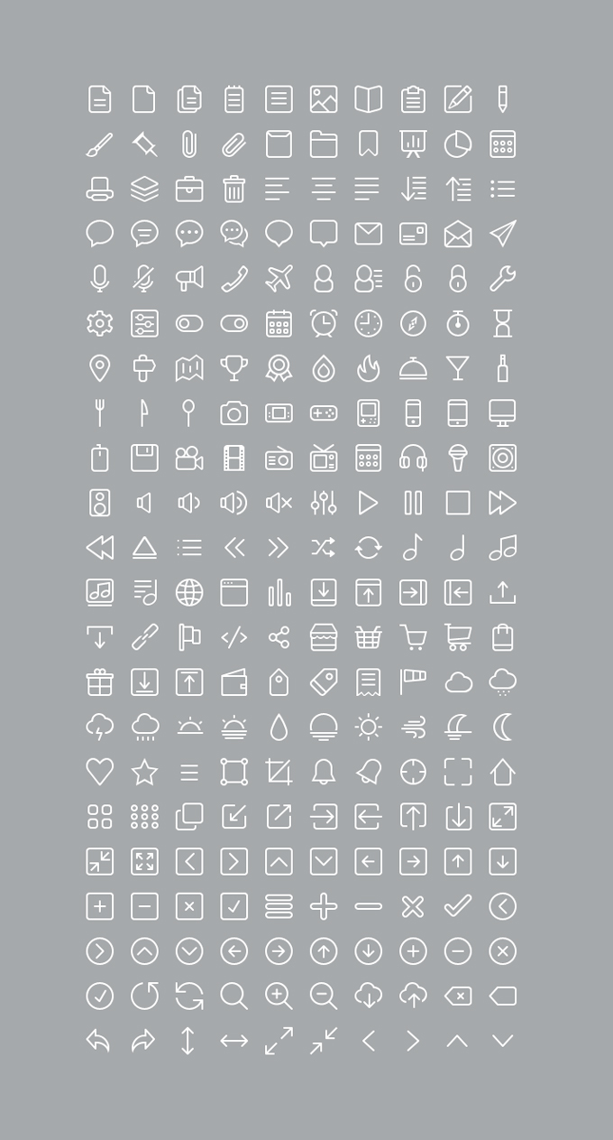 220 Glyph Icons