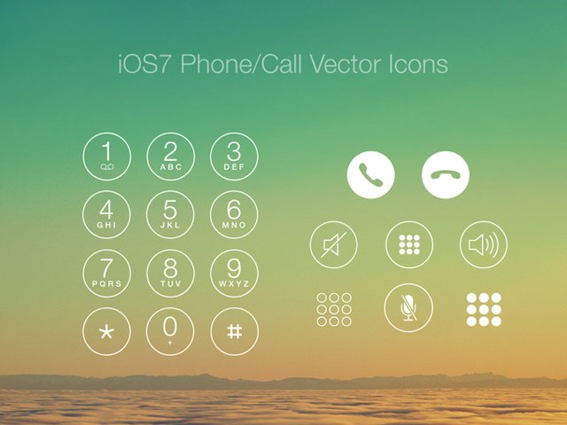 iOS7 Phone/Call Vector Icons