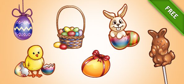 Easter Graphics PSD Set 2
