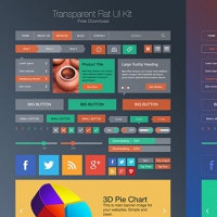 Flat Style & iOS 7 Line Style UI Kit PSD