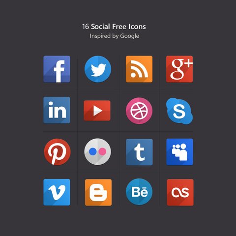 Psd Flat Social Icons