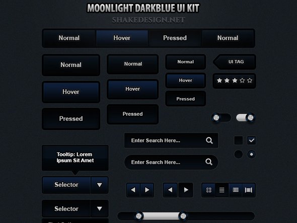 MoonLight DarkBlue UI Kit