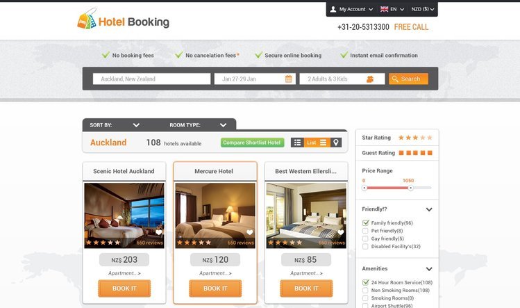 Hotel Booking Free PSD Template