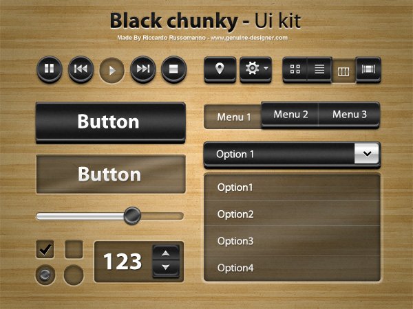 Black chunky UI kit