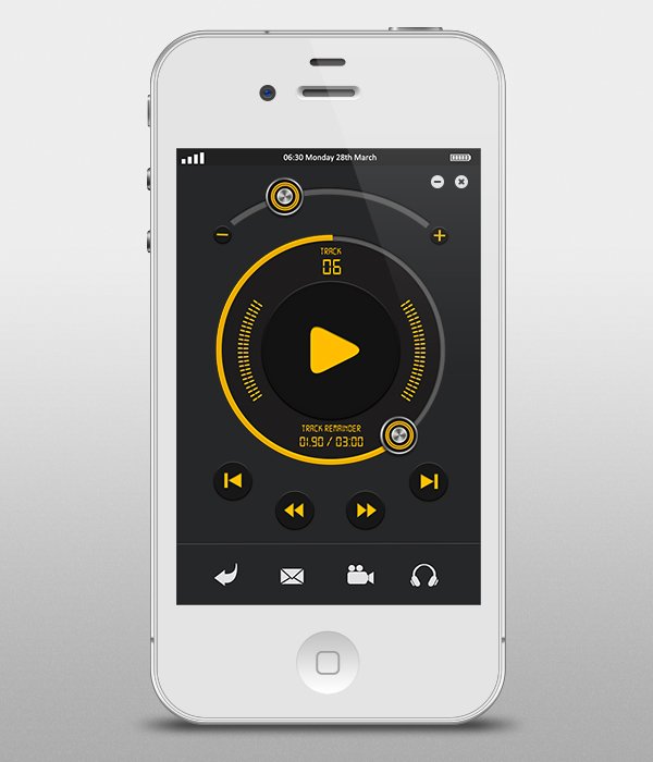 Music Player Interface for iPhone