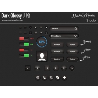 Dark Glossy UI Kit