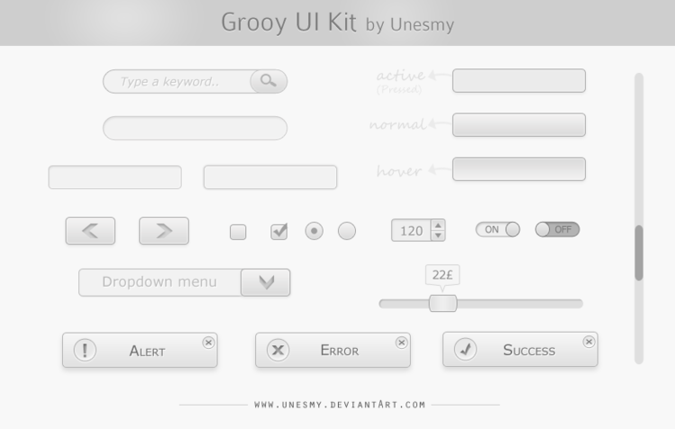 Grooy UI kit .PSD