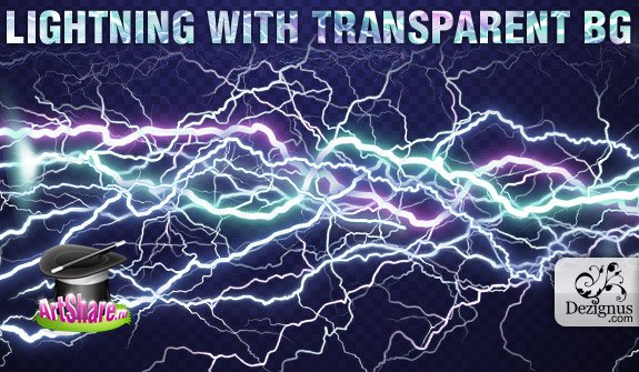 Lightning with transparent background