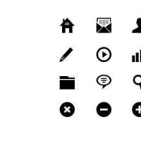 20 pixel-perfect glyph icons (vector PSD)