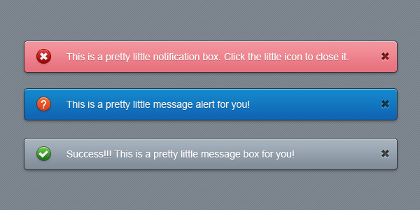 Pretty little notification boxes