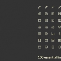 100 Line Style Essential Vector Icons Set