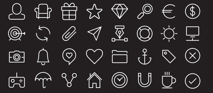 40 Sympletts Stroke Minimalistic Icons Vector Pack