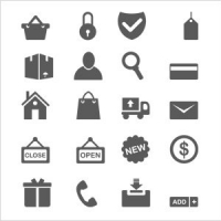 20 Minimal ecommerce Icons (vector PSD)