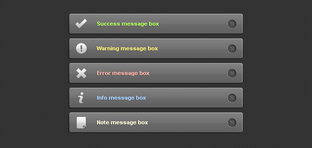 5 Dark Message Boxes
