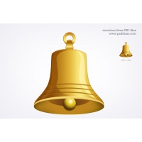 Gold Bell Icon (PSD)