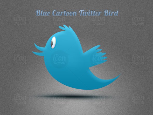 Blue Cartoon Twitter Bird
