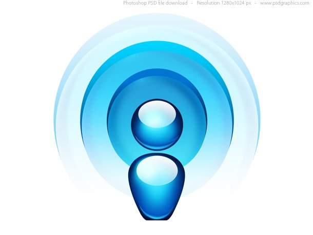Blue Radio Wave Icon (PSD)