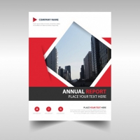 Red Geometric Abstract Annual Report