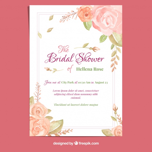 Bachelorette Card With Watercolor Roses