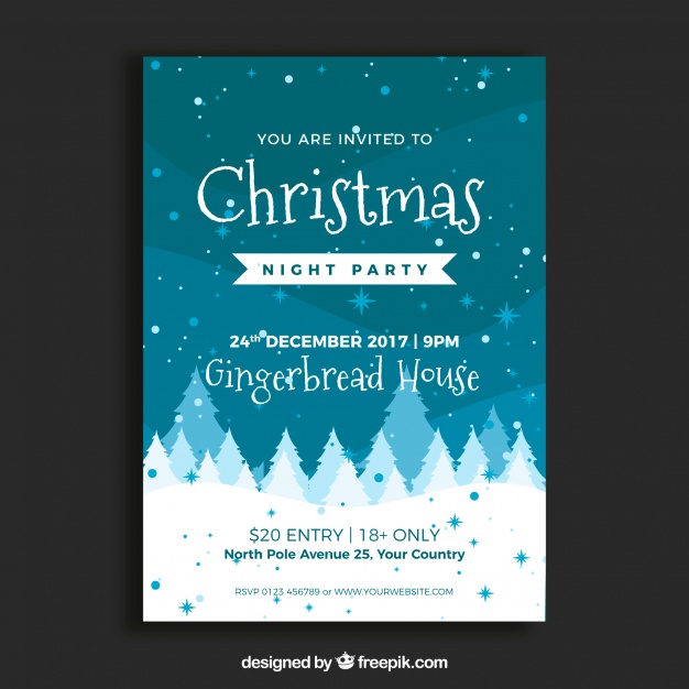Flat Flyer For A Christmas Party 
