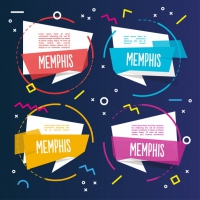 Four Сolorful Memphis Templates