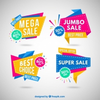 Colorful Origami Sale Banner Collection
