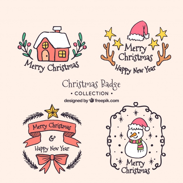 Nice Hand Drawn Christmas Stickers