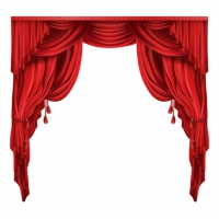 Theater Stage Red Curtains Realistic Vector
