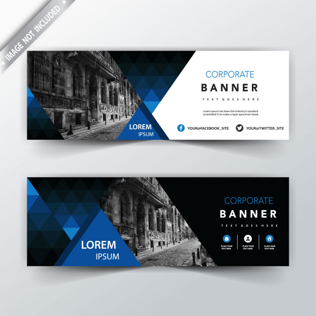 Blue Geometric Back And Front Web Banner
