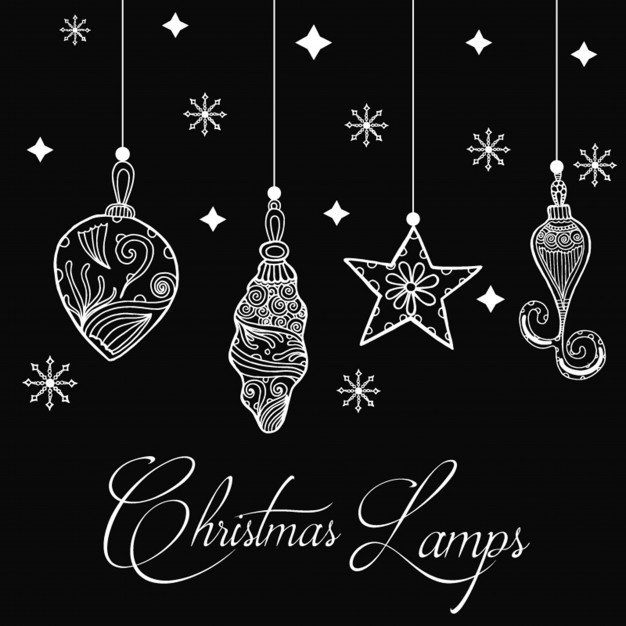 Hand Drawn Christmas Lamps Background