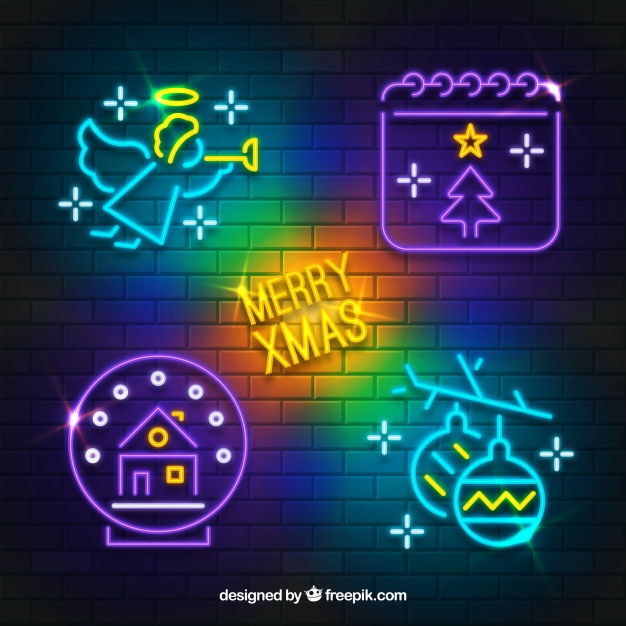 Christmas Set Of Neon Lights