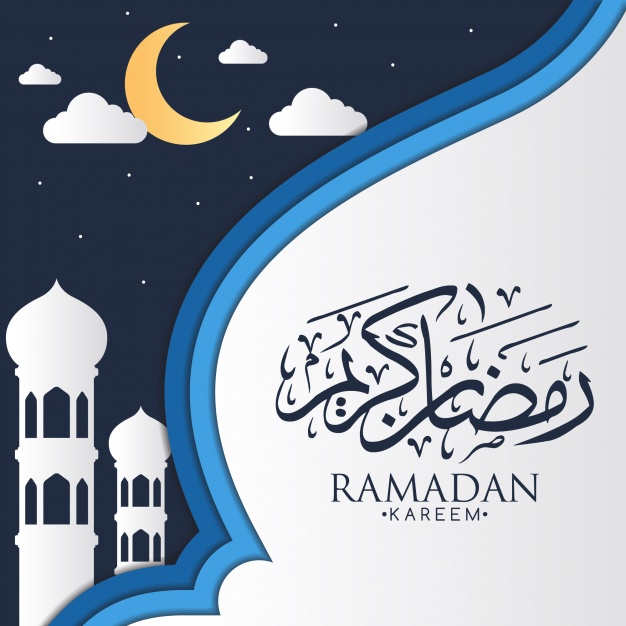 Blue And White Ramadan Background