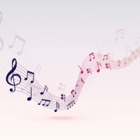 Beautiful Musical Notes Wave Background Design